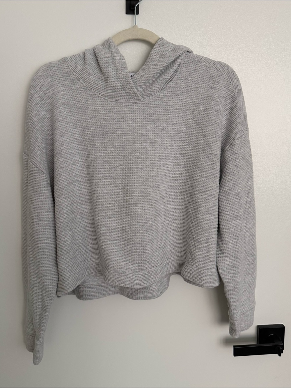 Athleta Light Gray Crop Hoodie